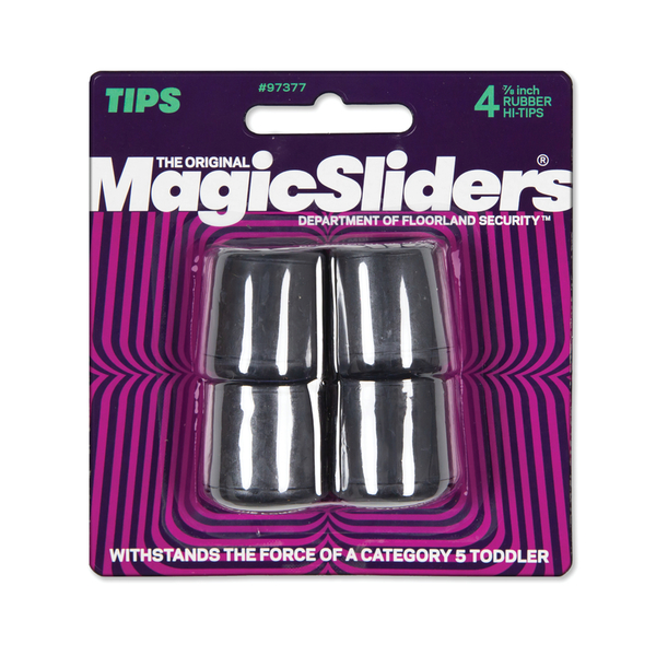 Magic Sliders LEG TIP RBR BLK 7/8"" 4PK 97377